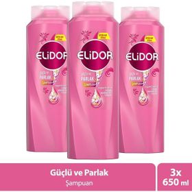 Elidor 3x650 ml Güçlü Ve Parlak Saç Bakım Şampuanı