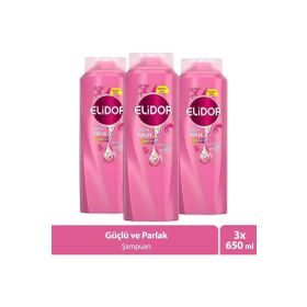 Elidor 3x650 ml Güçlü Ve Parlak Saç Bakım Şampuanı