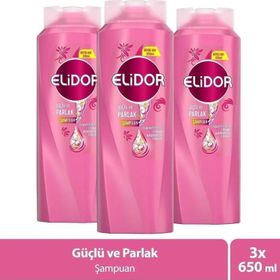 Elidor 3x650 ml Güçlü Ve Parlak Saç Bakım Şampuanı