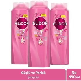 Elidor 3x650 ml Güçlü Ve Parlak Saç Bakım Şampuanı