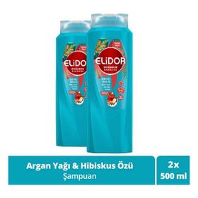 Elidor Doğanın Enerjisi 5x500 ml Argan Yağı-Hibiskus Özü Şampuanı