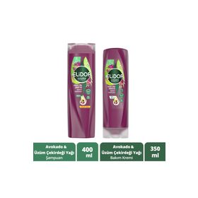 Elidor Doğanın Enerjisi Avokado ve Üzüm Çekirdeği Yağı 400 ml Şampuan + 350 ml Saç Bakım Kremi