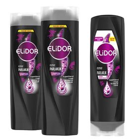Elidor Esmer Parlaklık 2x400 ml Şampuan + 350 ml Serum Saç Kremi