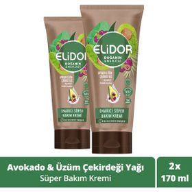 Elidor Onarıcı Süper Avokado ve Üzüm Çekirdeği Yağı 2x170 ml Saç Bakım Kremi + Tarak