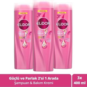 Elidor Superblend 2'si 1 Arada Güçlü ve Parlak 3x400 ml Şampuan ve Saç Bakım Kremi