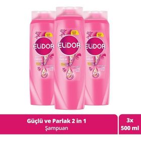 Elidor Superblend 3x500 ml Güçlü ve Parlak Saçlar Saç Bakım Şampuanı