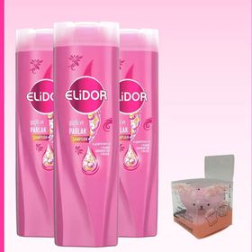 Elidor Superblend Güçlü ve Parlak 3x325 ml Şampuan + Yüz Fırçası