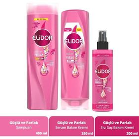 Elidor Superblend Güçlü ve Parlak 400 ml Şampuan + 350 ml Şampuan + 200 ml Saç Bakım Kremi