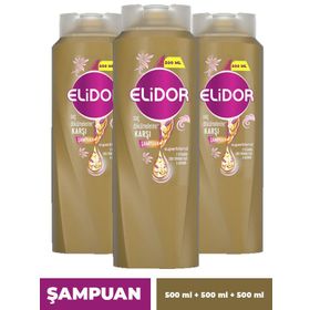 Elidor Superblend Saç Dökülmelerine Karşı E Vitamini Chia Tohumu Yağı ve Arjinin 3x500 ml Şampuan