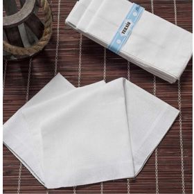 Elif Mira Beyaz 12'li Paket 36x36 cm TM Teksin El Yüz Cep Mendili