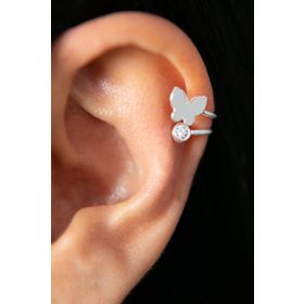 Elika FA182632 Silver Kadın Kelebek Model 925 Ayar Gümüş Kıkırdak Küpe