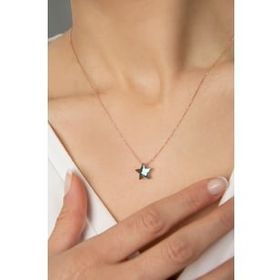 Elika Silver 925 Ayar Faset Kesim Yıldız Model Kadın Gümüş Kolye