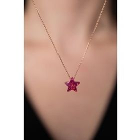 Elika Silver 925 Ayar Faset Kesim Yıldız Model Kadın Gümüş Kolye