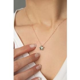 Elika Silver 925 Ayar Faset Kesim Yıldız Model Kadın Gümüş Kolye