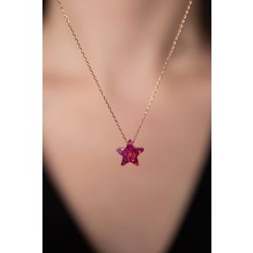 Elika Silver 925 Ayar Faset Kesim Yıldız Model Kadın Gümüş Kolye