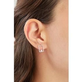 Elika Silver 925 Ayar Gümüş Çerçeve Model Küpe