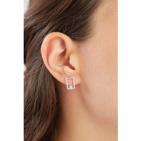 Elika Silver 925 Ayar Gümüş Çerçeve Model Küpe