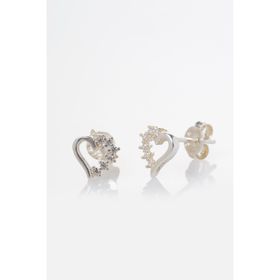 Elika Silver 925 Ayar Gümüş Kalp Model Minimal Küpe