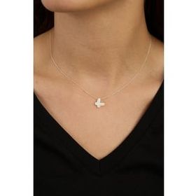 Elika Silver 925 Ayar Gümüş Kelebek Model Kolye