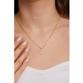 Elika Silver 925 Ayar Gümüş Küp Zincirli Kar Tanesi Kolye