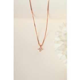 Elika Silver 925 Ayar Gümüş Küp Zincirli Minimal Rose Kolye