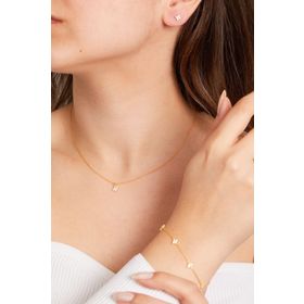 Elika Silver 925 Ayar Gümüş Minimal Kolye Bileklik ve Küpe Set