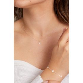Elika Silver 925 Ayar Gümüş Minimal Kolye ve Bileklik Set