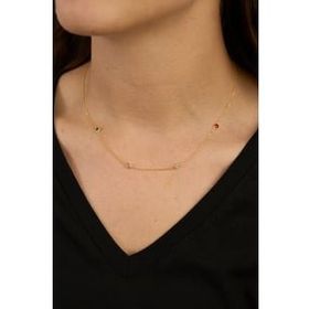 Elika Silver 925 Ayar Gümüş Renkli Zirkon Taşlı Kolye