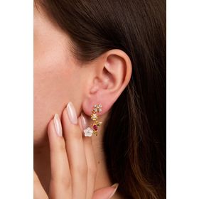 Elika Silver 925 Ayar Gümüş Ruby Kuşu Küpe