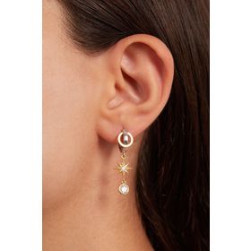 Elika Silver 925 Ayar Gümüş Sallantılı Kutup Model Küpe