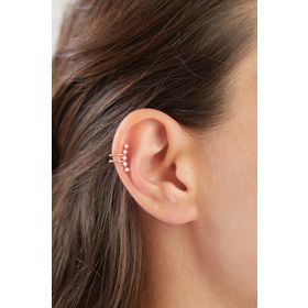 Elika Silver 925 Ayar Gümüş Zirkon Taşlı Kıkırdak Küpe