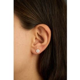 Elika Silver 925 Ayar Gümüş Zirkon Taşlı Tek Taş Küpe