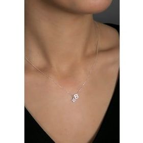 Elika Silver 925 Ayar Harfli Çiçek Model Kadın Gümüş Kolye
