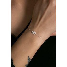 Elika Silver 925 Ayar İç İçe Halka Model Kadın Gümüş Bileklik