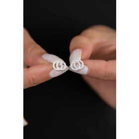 Elika Silver 925 Ayar İç İçe Halka Model Kadın Gümüş Küpe