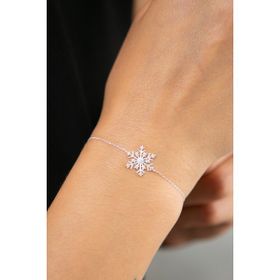 Elika Silver 925 Ayar Kar Tanesi Model Kadın Gümüş Bileklik