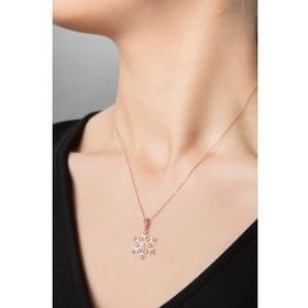 Elika Silver 925 Ayar Kartanesi Model Zirkon Taşlı Kadın Gümüş Kolye