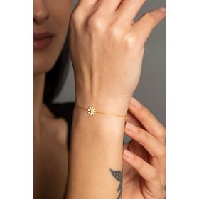 Elika Silver 925 Ayar Minimal Papatya Kadın Gümüş Bileklik