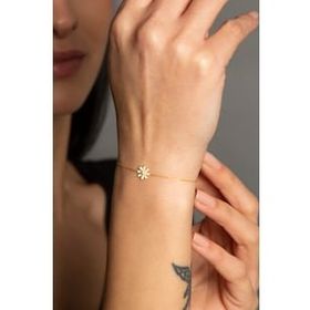 Elika Silver 925 Ayar Minimal Papatya Kadın Gümüş Bileklik