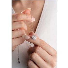 Elika Silver 925 Ayar Pembe Lotus Çiçeği Kadın Gümüş Kolye