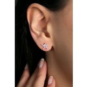 Elika Silver 925 Ayar Renkli Taşlı Yıldız Model Kadın Gümüş Küpe