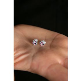 Elika Silver 925 Ayar Renkli Taşlı Yıldız Model Kadın Gümüş Küpe