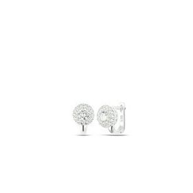 Elika Silver 925 Ayar Rodyum Güçlendirmeli Tek Taş Detaylı Kadın Gümüş Küpe