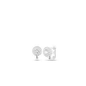 Elika Silver 925 Ayar Rodyum Güçlendirmeli Tek Taş Detaylı Kadın Gümüş Küpe