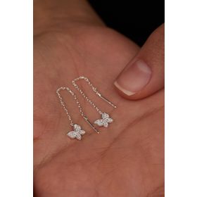 Elika Silver 925 Ayar Sallantılı Kelebek Model Kadın Gümüş Küpe