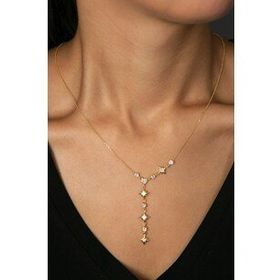 Elika Silver 925 Ayar Sıralı Yıldız Altın Model Kadın Gümüş Kolye