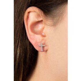 Elika Silver 925 Ayar Taşlı Haç Model Kadın Gümüş Küpe