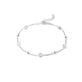 Elika Silver 925 Ayar Taşlı Top Detaylı Kadın Gümüş Bileklik