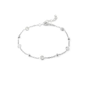 Elika Silver 925 Ayar Taşlı Top Detaylı Kadın Gümüş Bileklik