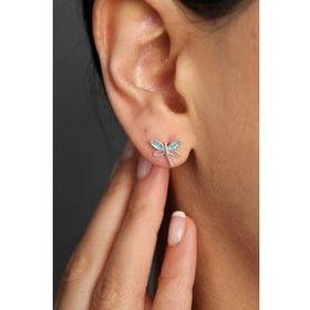 Elika Silver 925 Ayar Taşlı Yusufçuk Model Kadın Gümüş Küpe